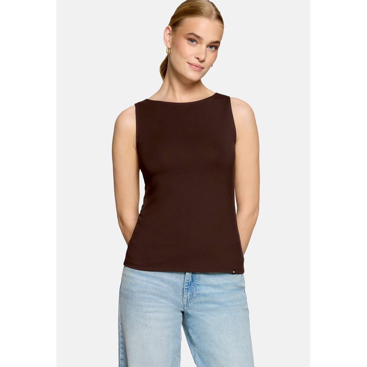 T-shirt basique à encolure bateau chocolate plum, ZERO