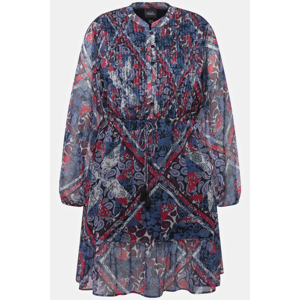 Robe motif cachemire. Col tunisien marine, ULLA POPKEN