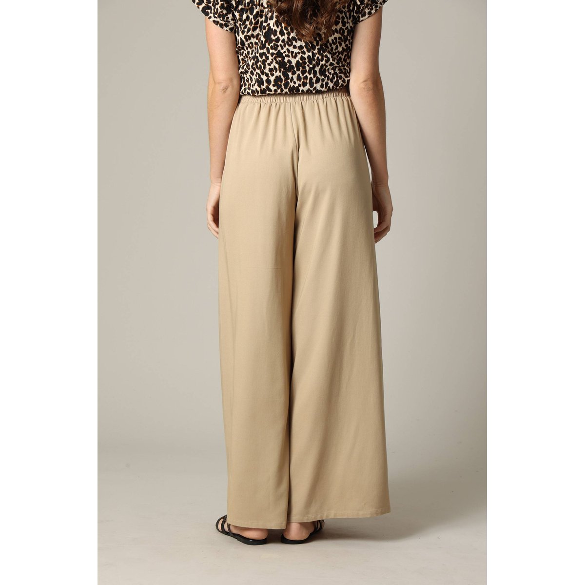 Pantalon femme en viscose bohème à taille élastiquée BALIA beige, DEELUXE