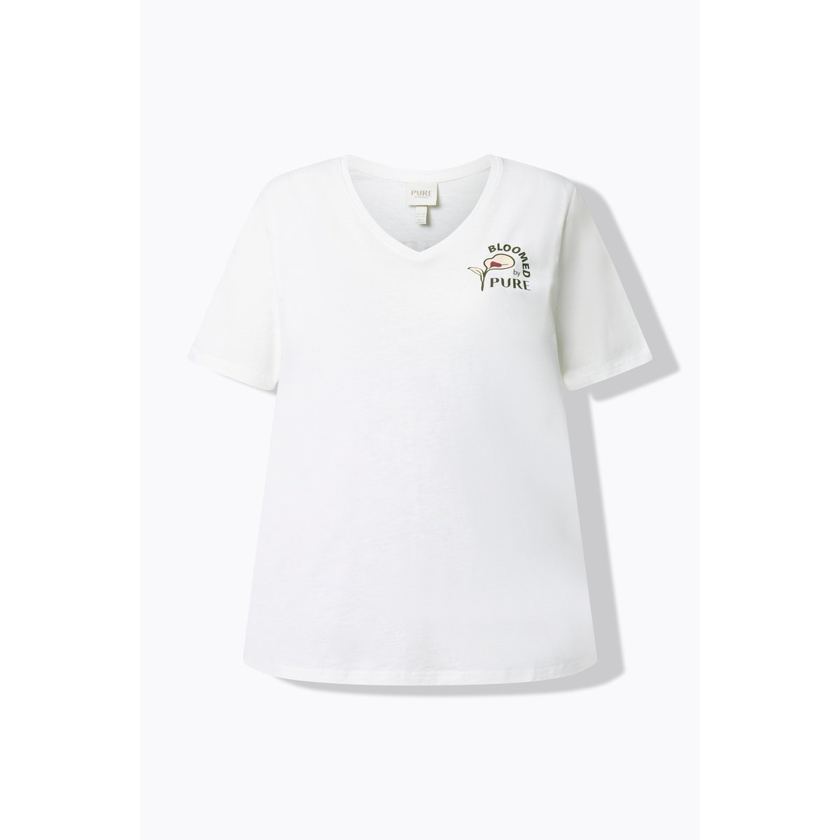 T-shirt en coton bio blanc cassé, ULLA POPKEN