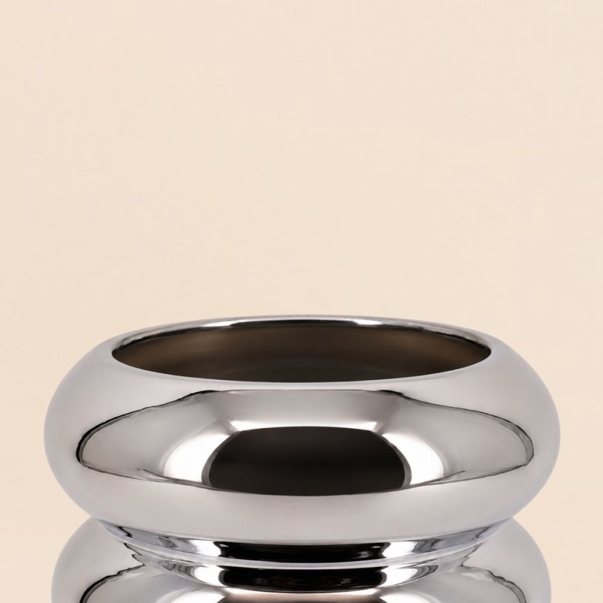 Vase en verre ceinture effet, H18cm gris, ORNAMI
