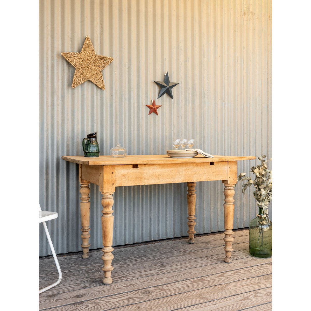 Table à manger en bois Romy N°1453 - Bon état bois clair, DEBONGOUT