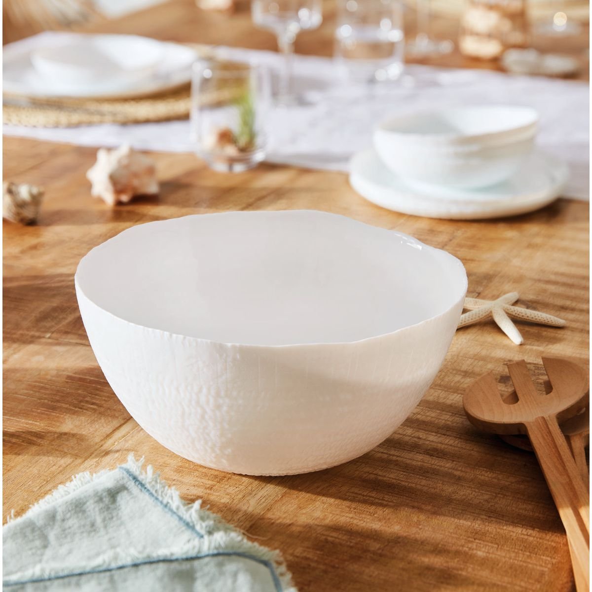 Saladier blanc en opale 23cm -AMMONITE blanc, LUMINARC