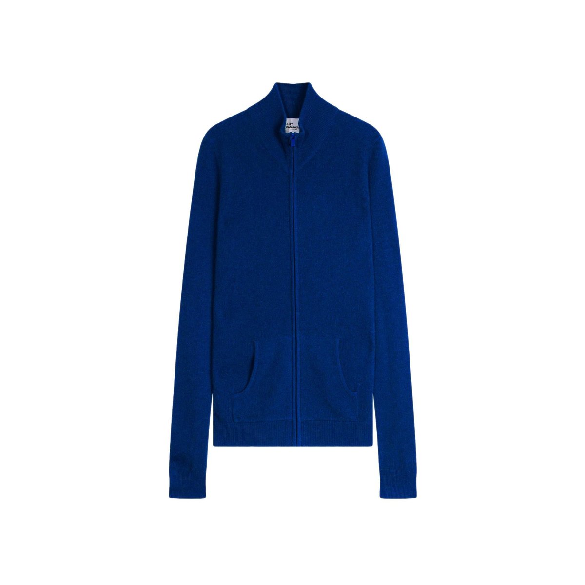 Gilet Zippé Col Montant Outremer Ayr bleu foncé, JUST CASHMERE