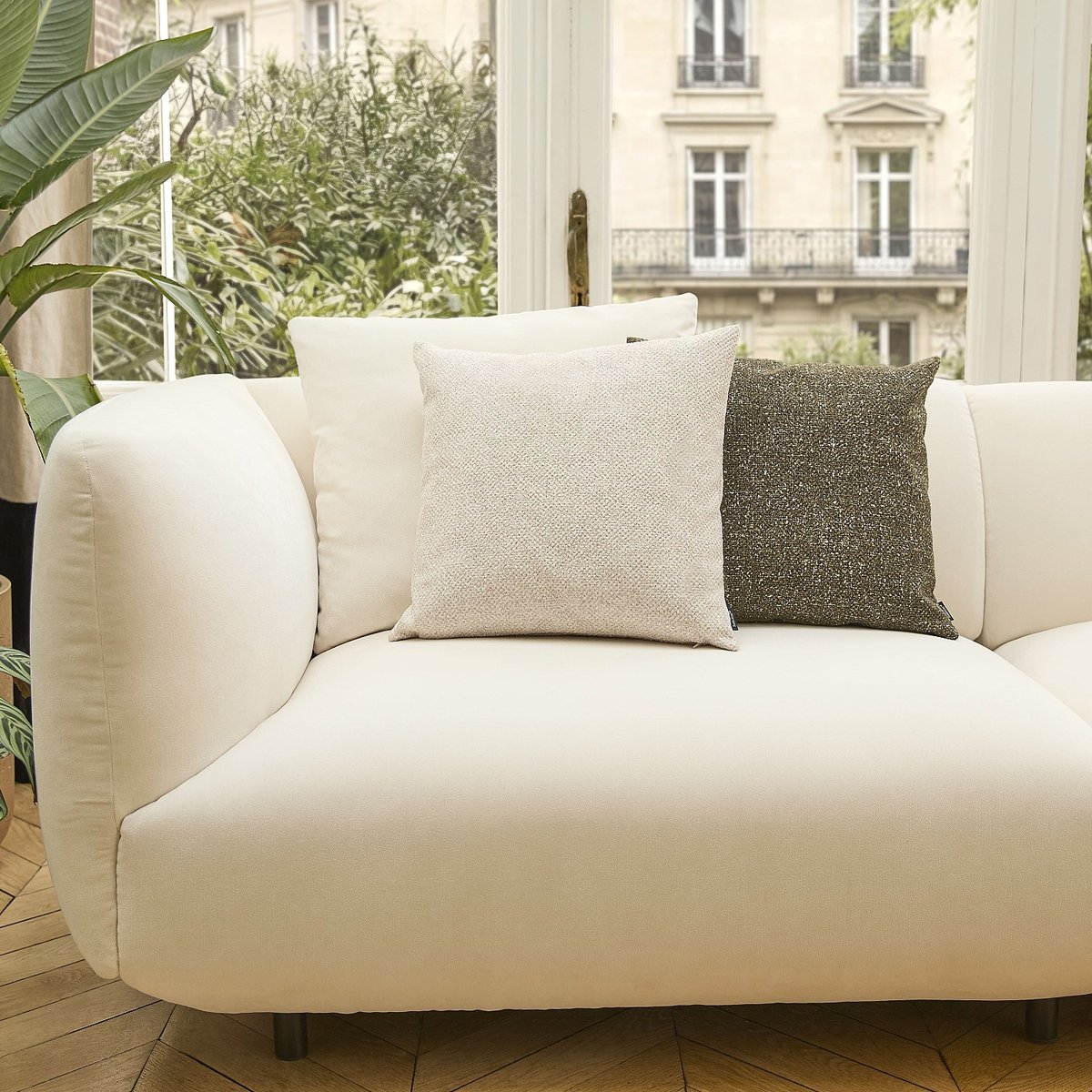 Coussin polyester DANIEL beige, HABITAT