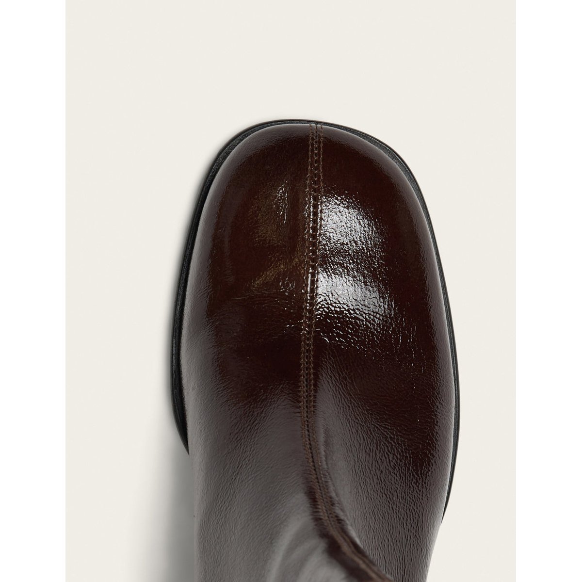 Bottines MOLI cuir plissé verni chocolat, ODAJE