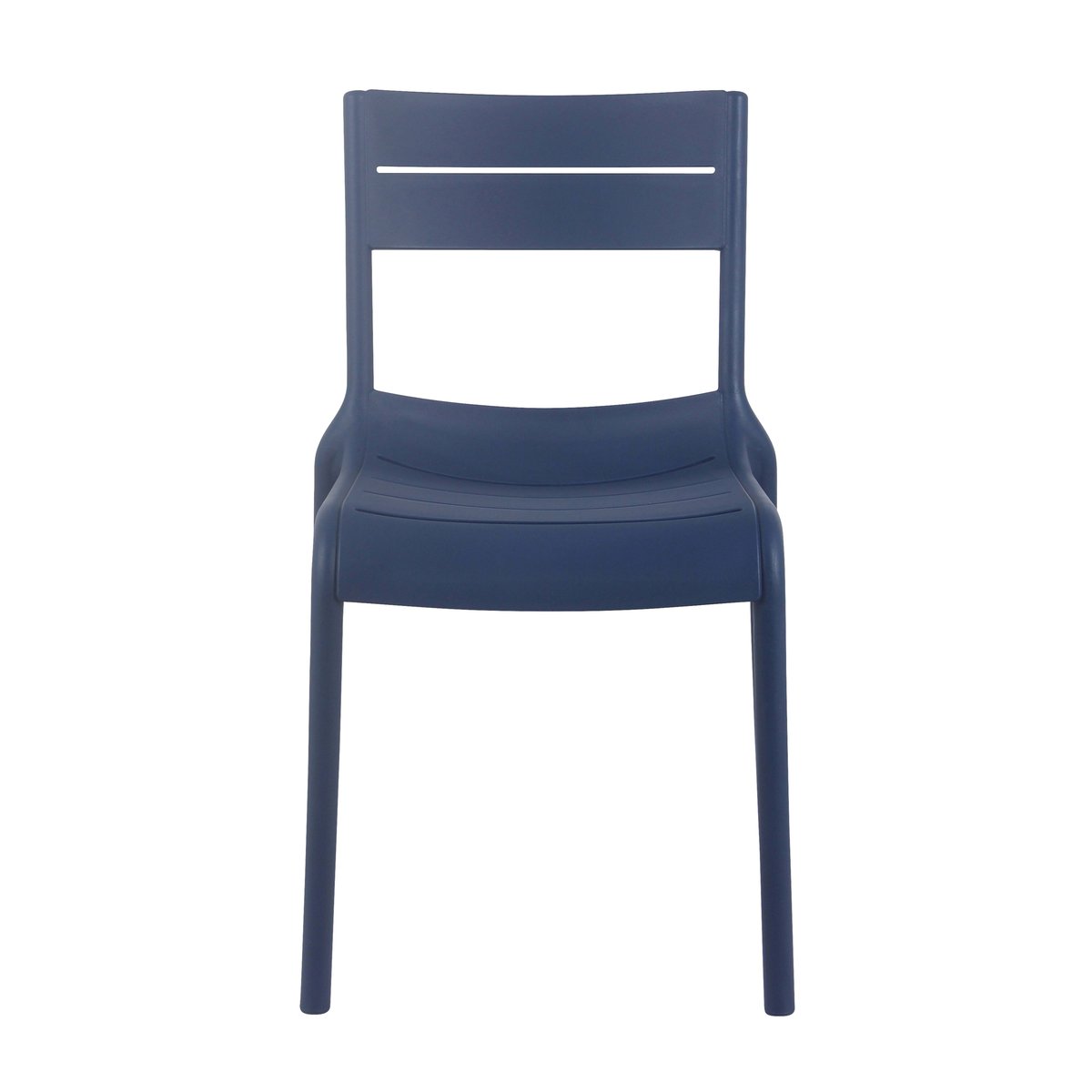 Lot de 4 chaises de terrasse en plastique, PANAME bleu canard, OVIALA