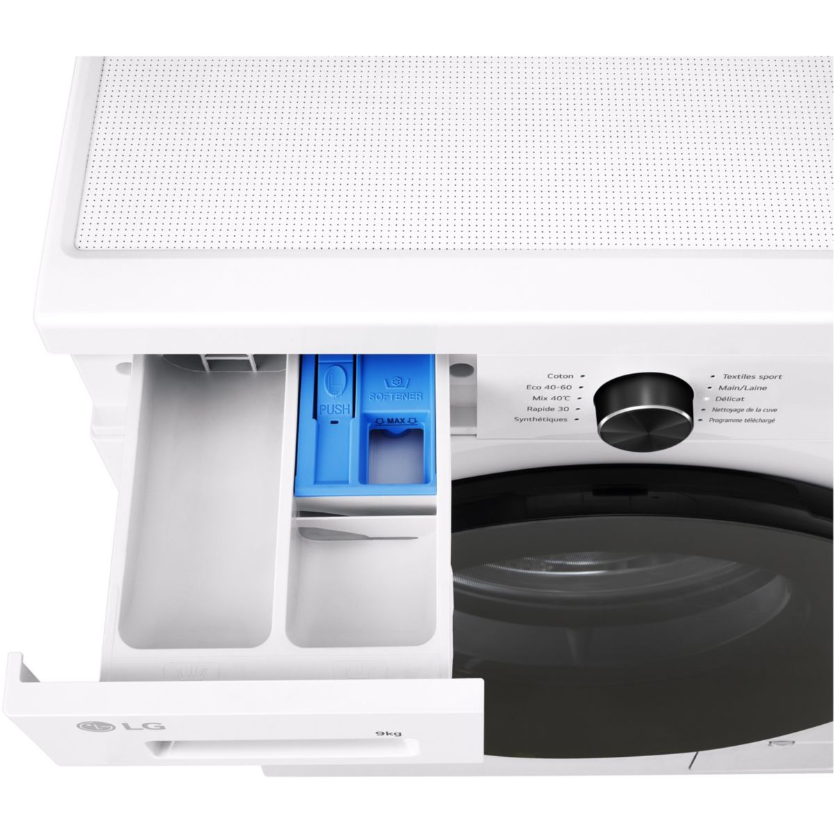 Lave linge hublot F94B16WHS - 9 kg - 1400 tr/min - Classe A - Moteur induction entraînement direct - Connecté couleur unique, LG