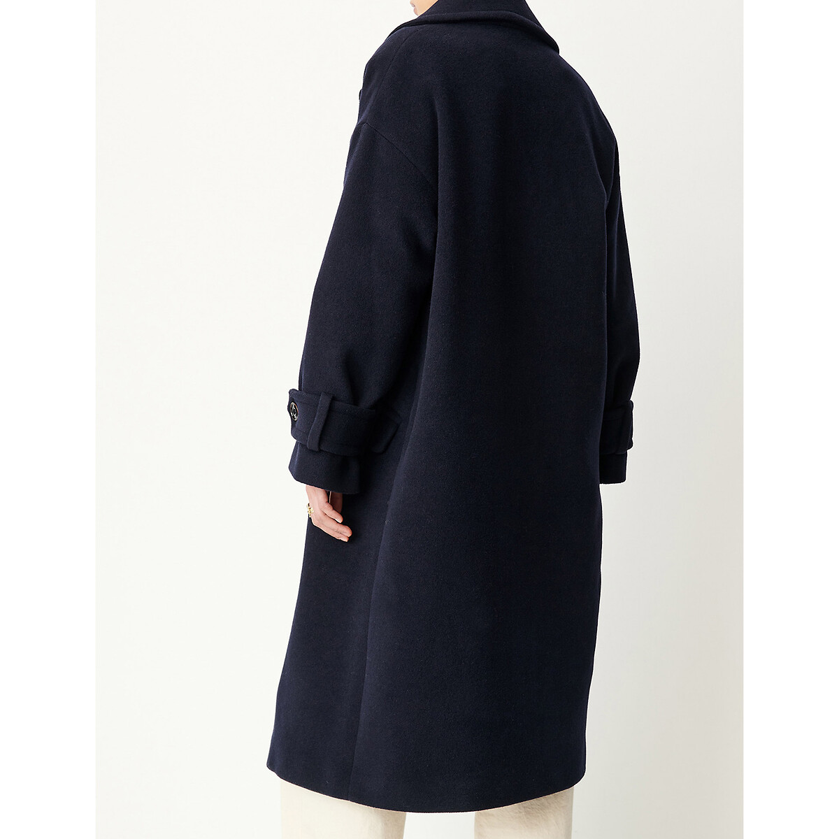 Mia wool blend double-breasted coat navy, SESSUN