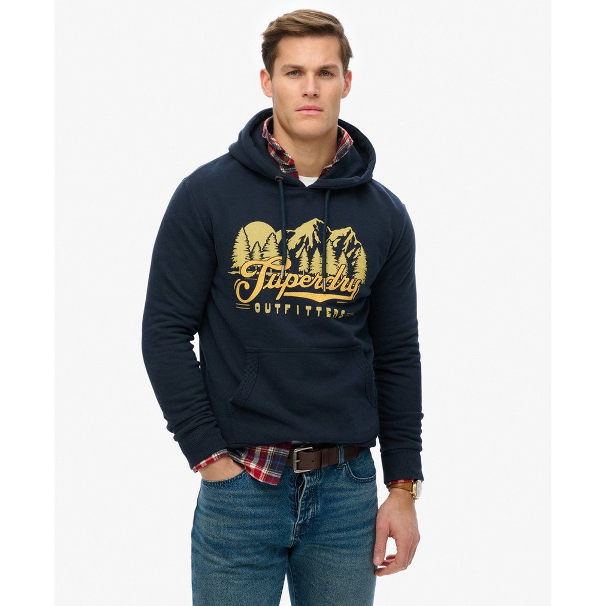 Sweat à capuche Outfitters bleu marine éclipse, SUPERDRY