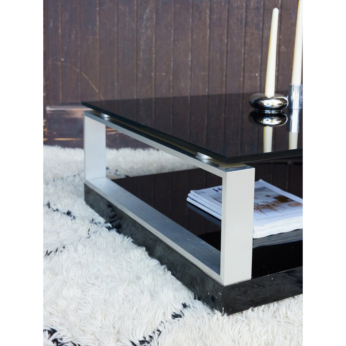 Table basse design en verre noir Donna N°1645 - Bon état noir, DEBONGOUT