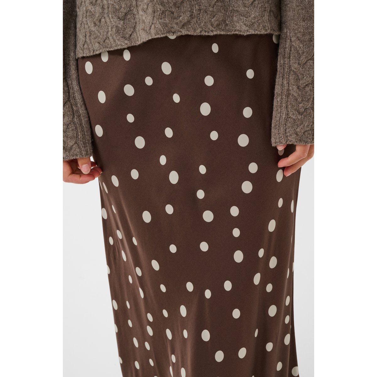 Jupe - tissage léger marron brown/whitecap dot, CULTURE
