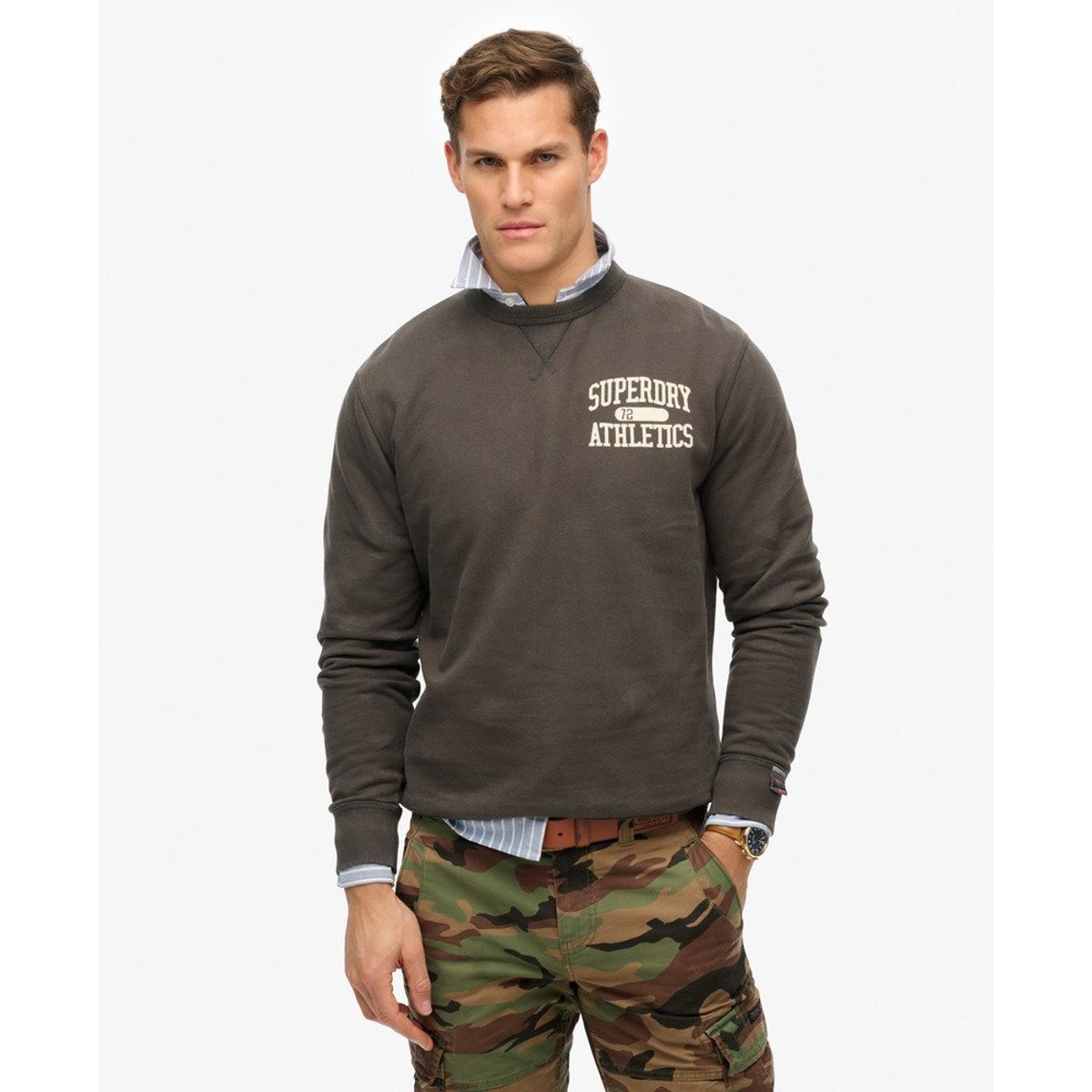 Sweatshirt Athletic Essentials Col Rond anthracite, SUPERDRY