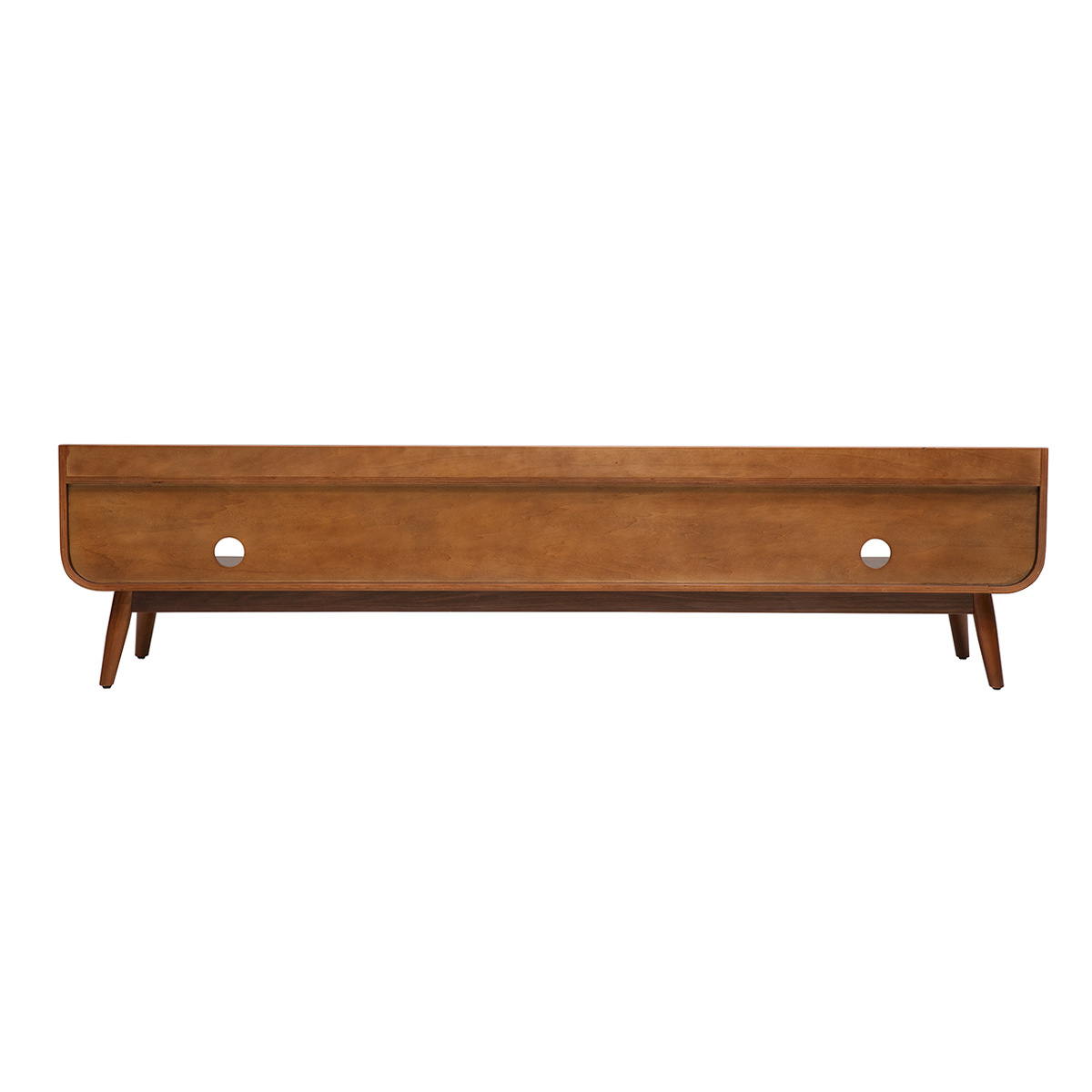 Meuble TV scandinave bois clair frêne L200 cm HALLEN noyer, MILIBOO