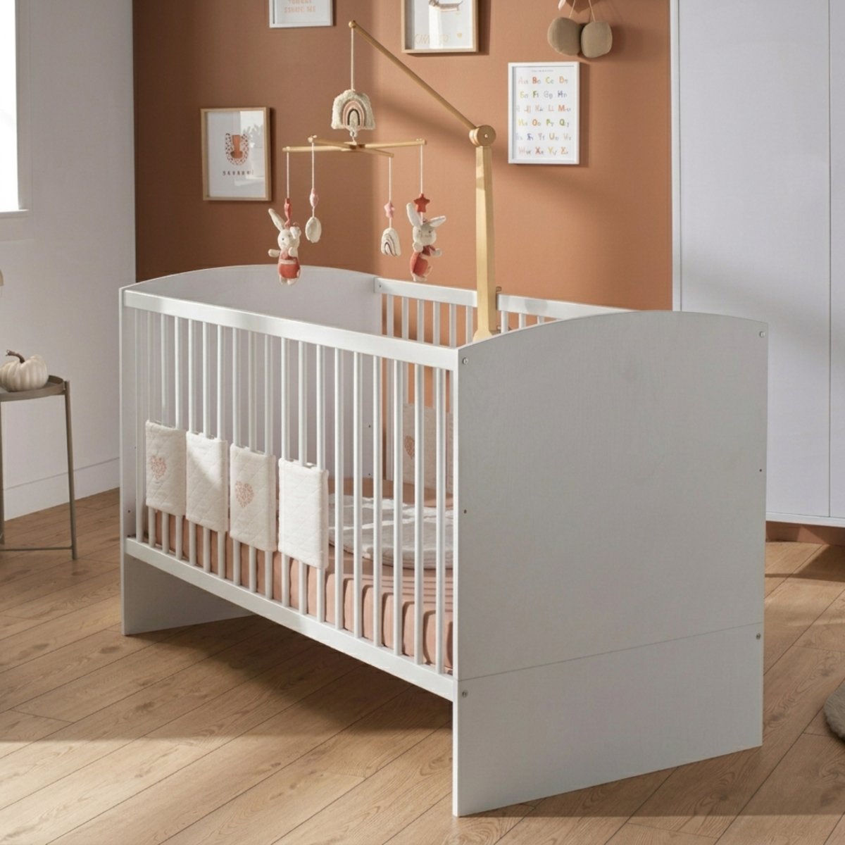 Lit évolutif 70x140 - Little Big Bed - têtes de lit panneaux blanc, SAUTHON