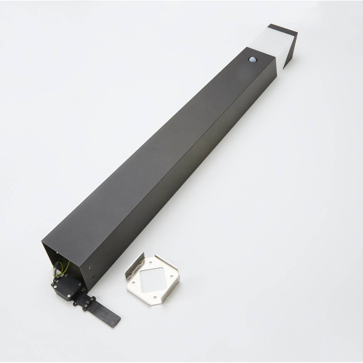 Luminaire extérieur en aluminium moderne gris graphite, blanc opale, LUCANDE