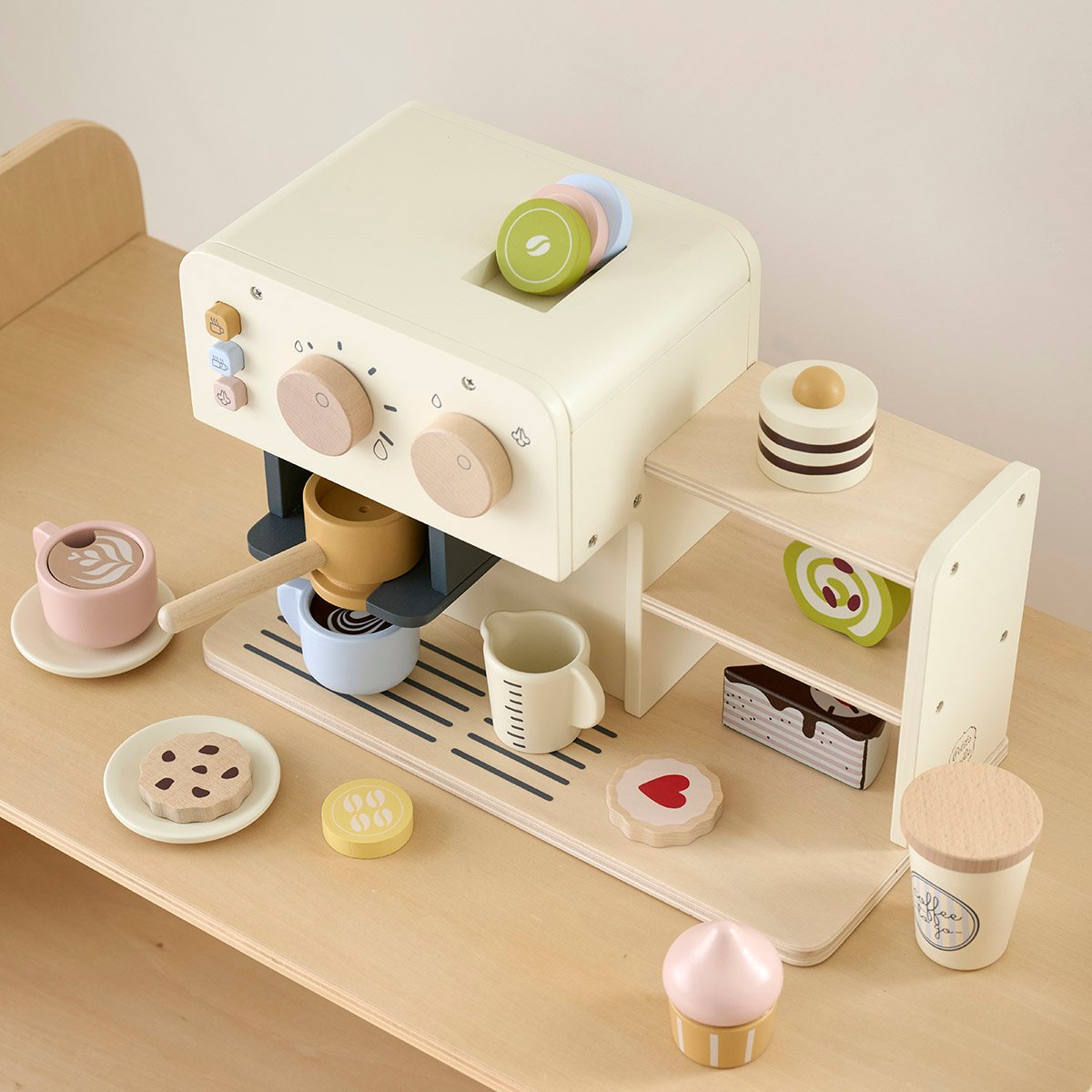 Machine à café 17 éléments NOYER beige, PETITE AMELIE