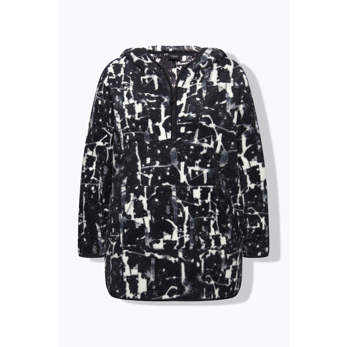 Pull long à capuche et manches longues noir, ULLA POPKEN