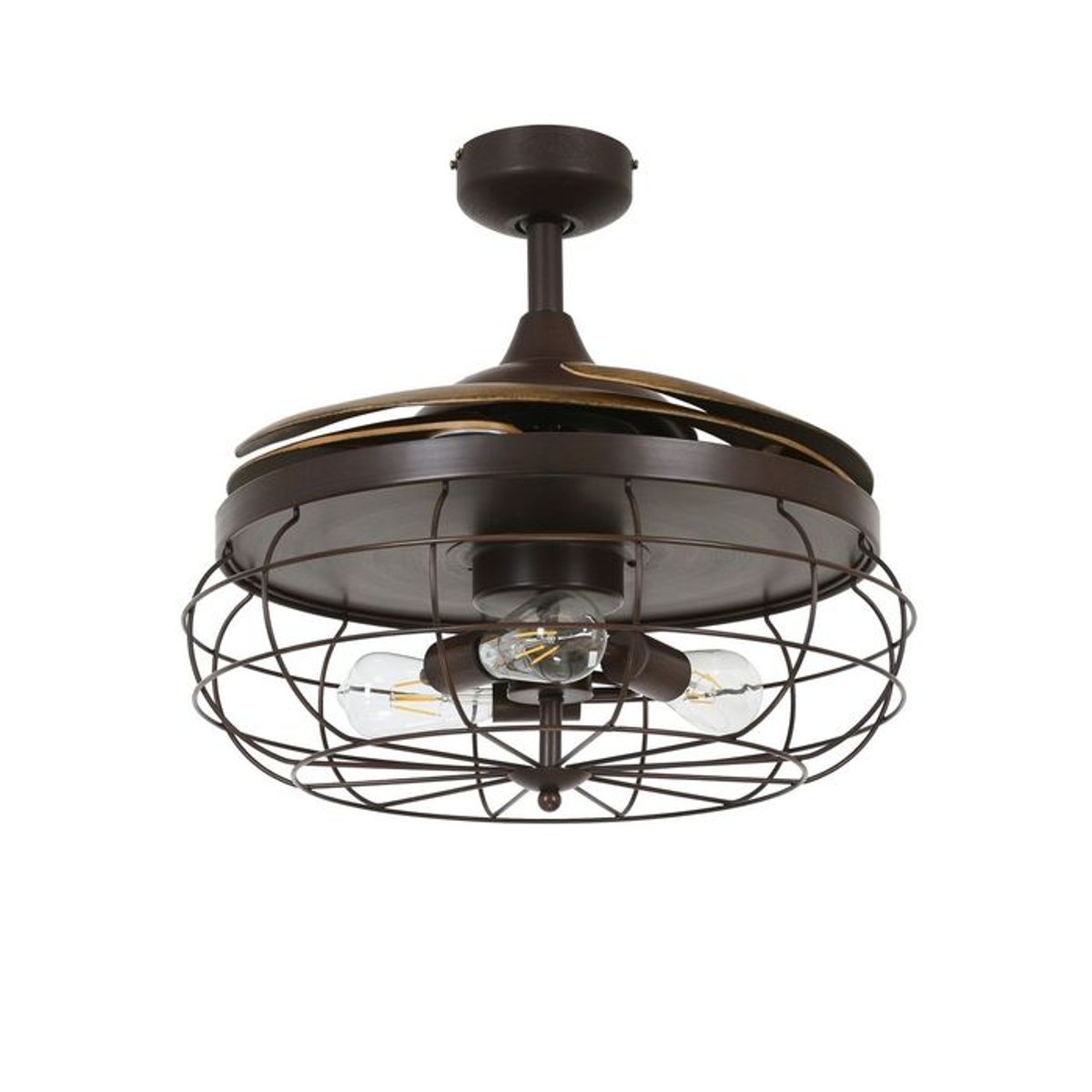 Ventilateur plafond INDUSTRI bronze - marron, BOUTICA-DESIGN