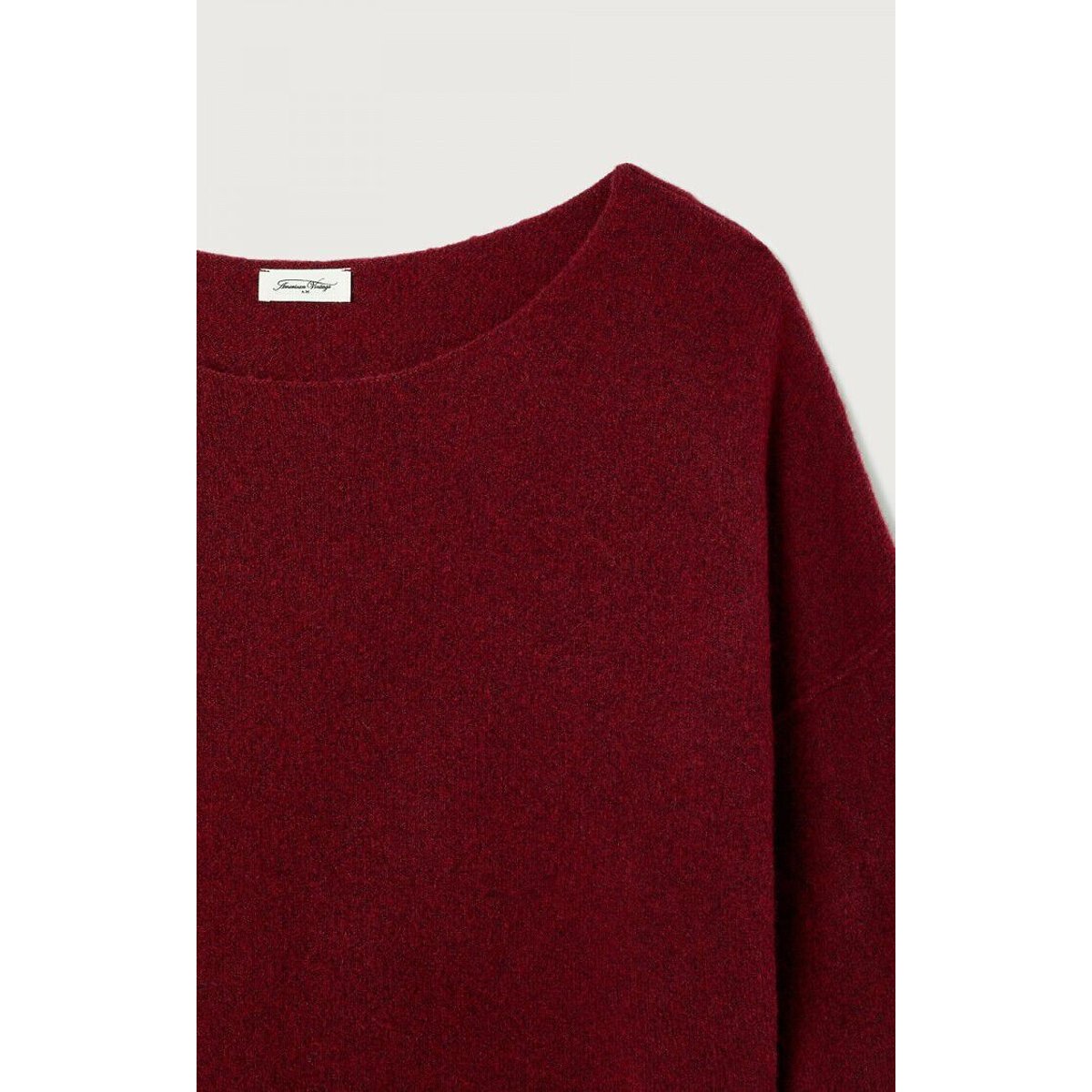 Damsville Boat Neck Jumper in Chunky Knit cherry, AMERICAN VINTAGE