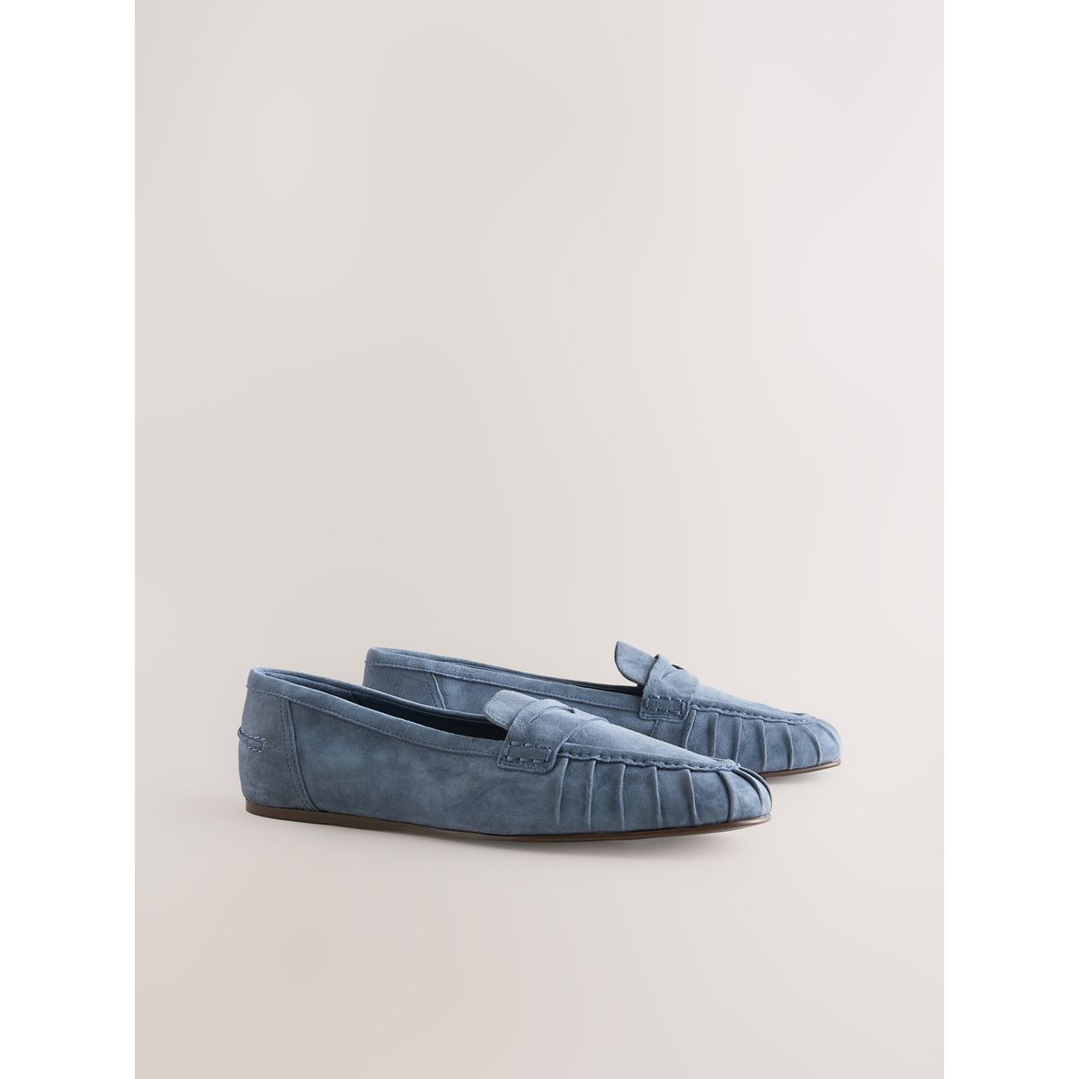 Mocassins froncés en cuir forever comfort® bleu, NEXT