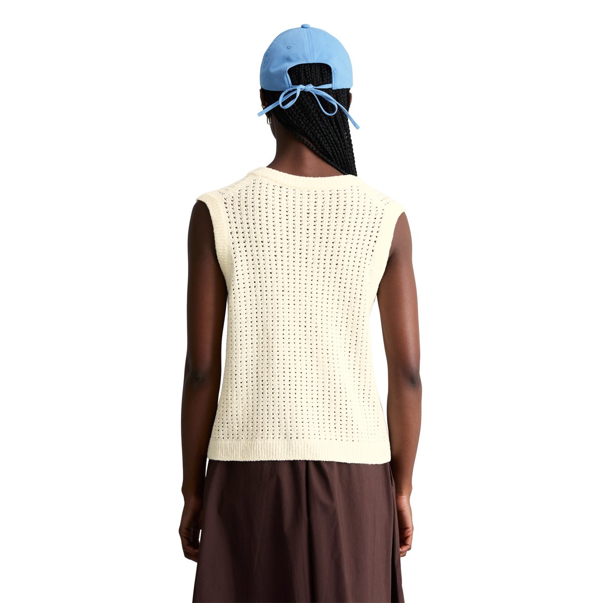 Cardigan sans manches slim en doux mélange de coton organique nature, MARC O’POLO DENIM