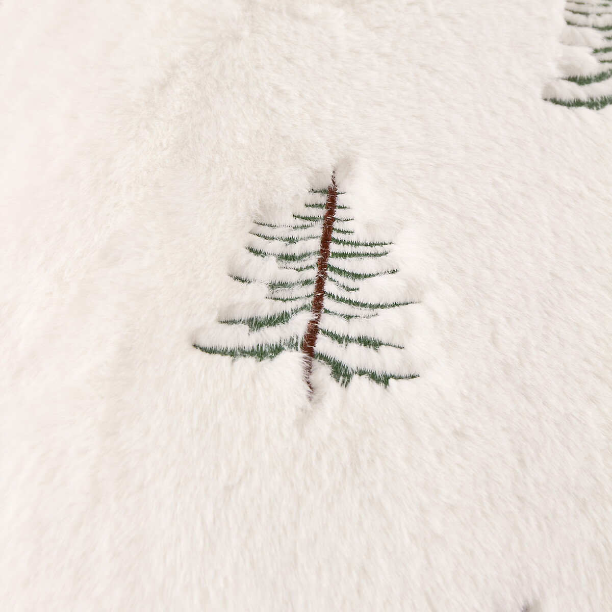 Winter Pines Faux Fur Cushion ecru , FURN.