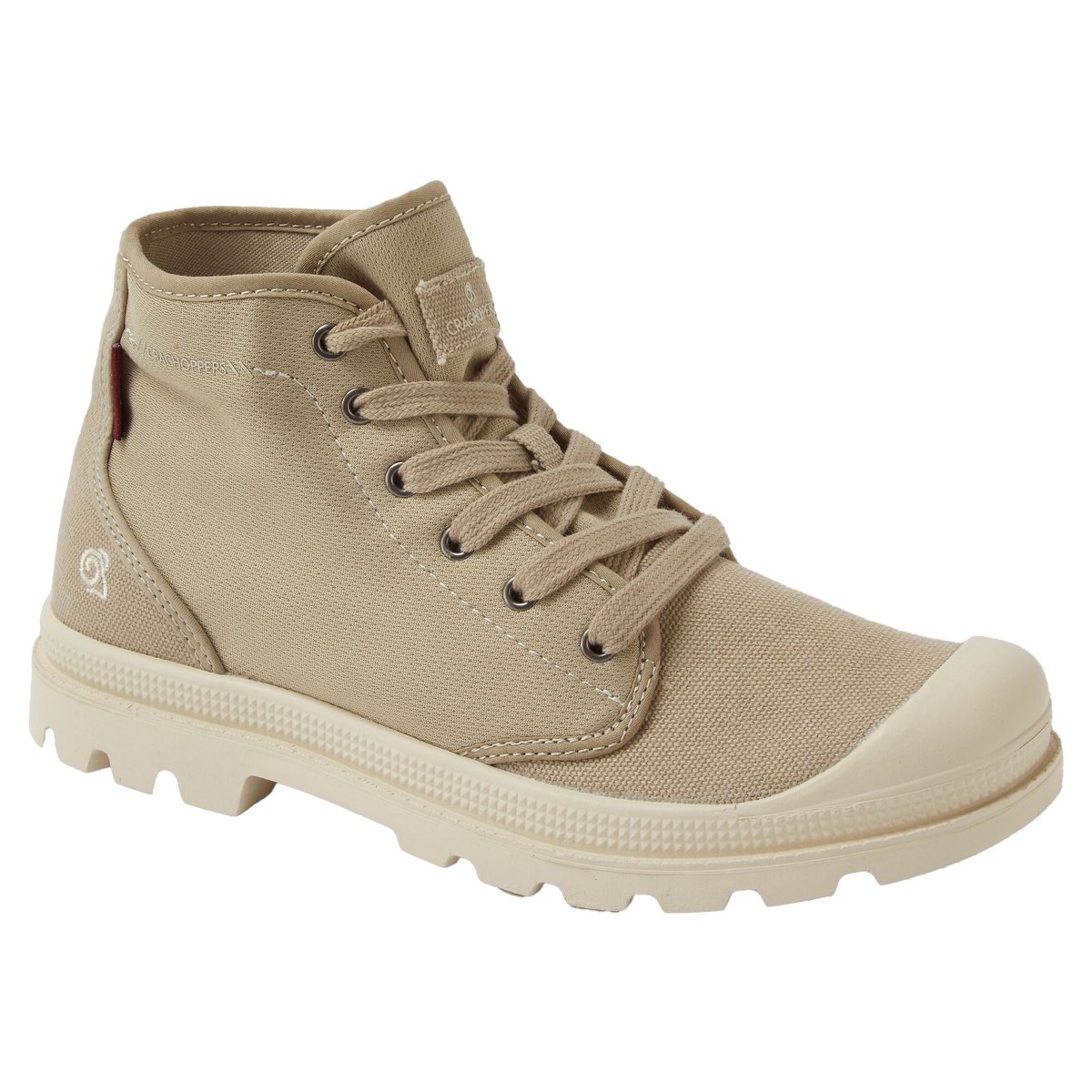 Chaussures montantes unies en coton beige, CRAGHOPPERS