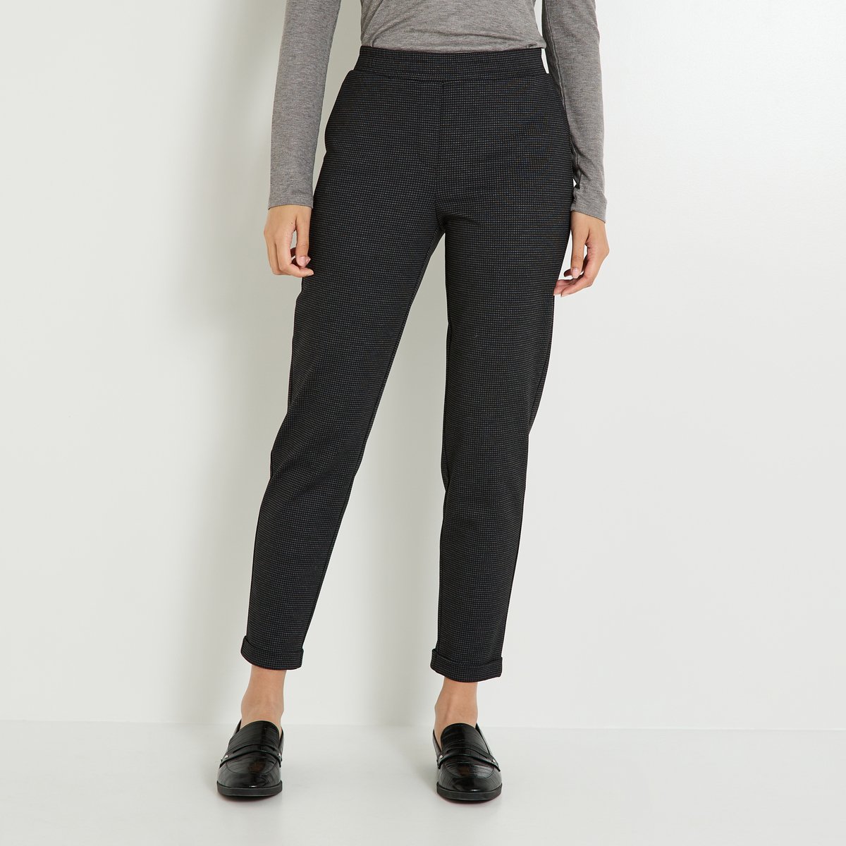 Pantalon en maille jacquard noir, GRAIN DE MALICE