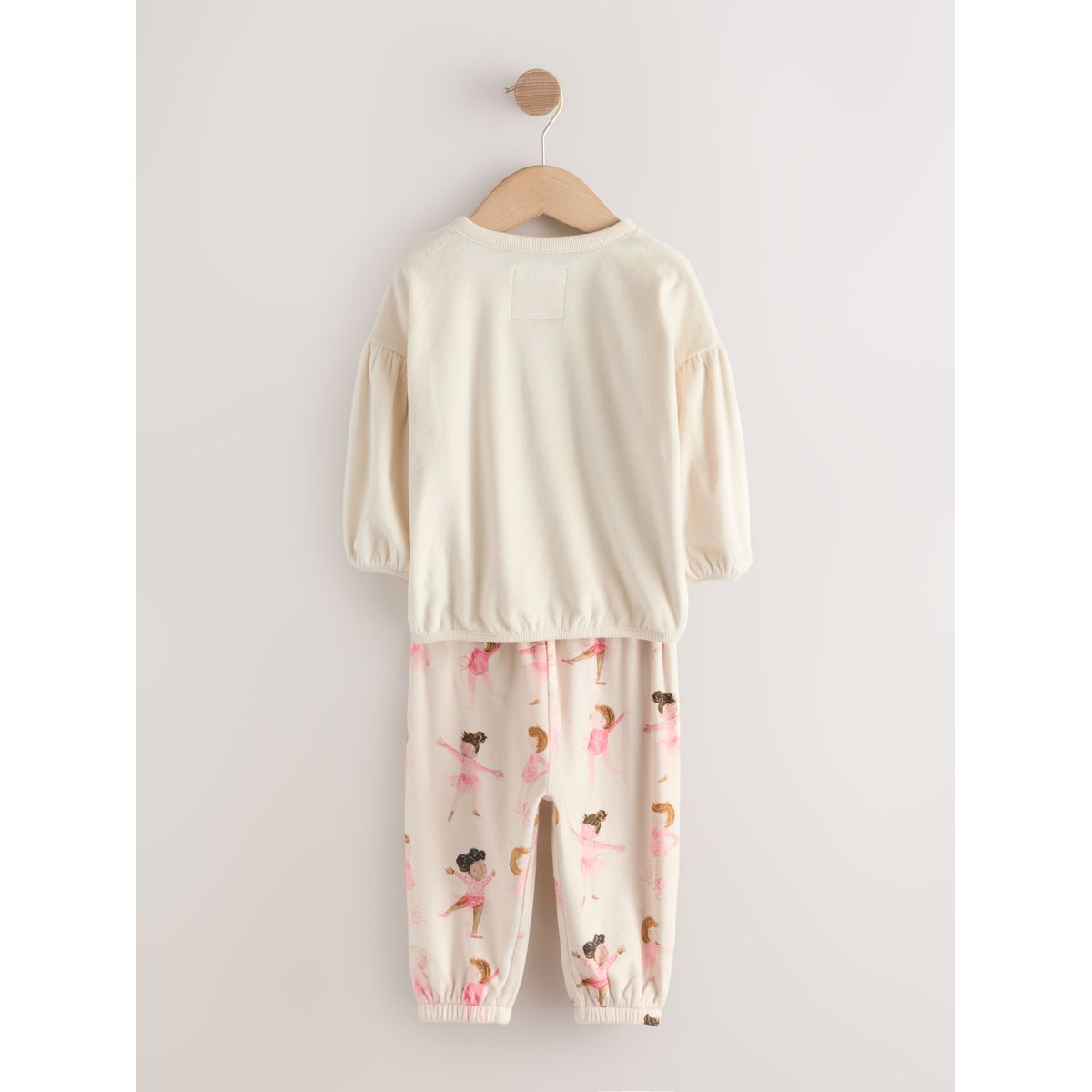 Pyjamas en polaire confortable ballerine écrue/rose, NEXT
