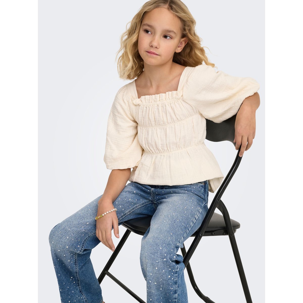 Jean À Jambe Large medium blue denim, KIDS ONLY
