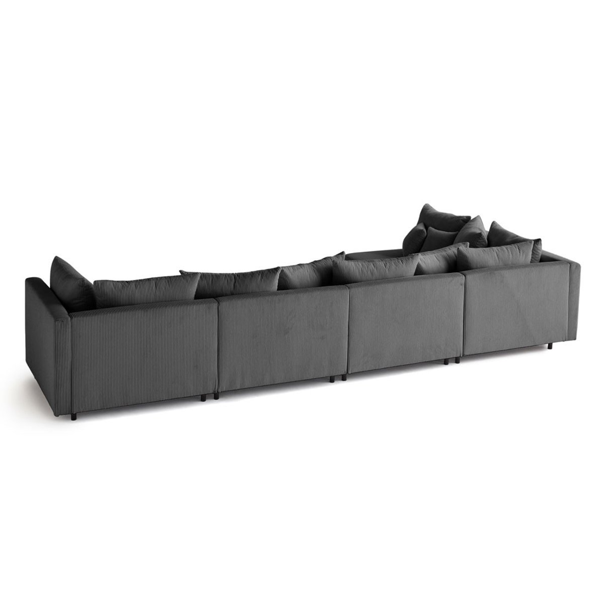 Canapé d'Angle réversible 5 places - EDINBURG gris foncé, BEST MOBILIER