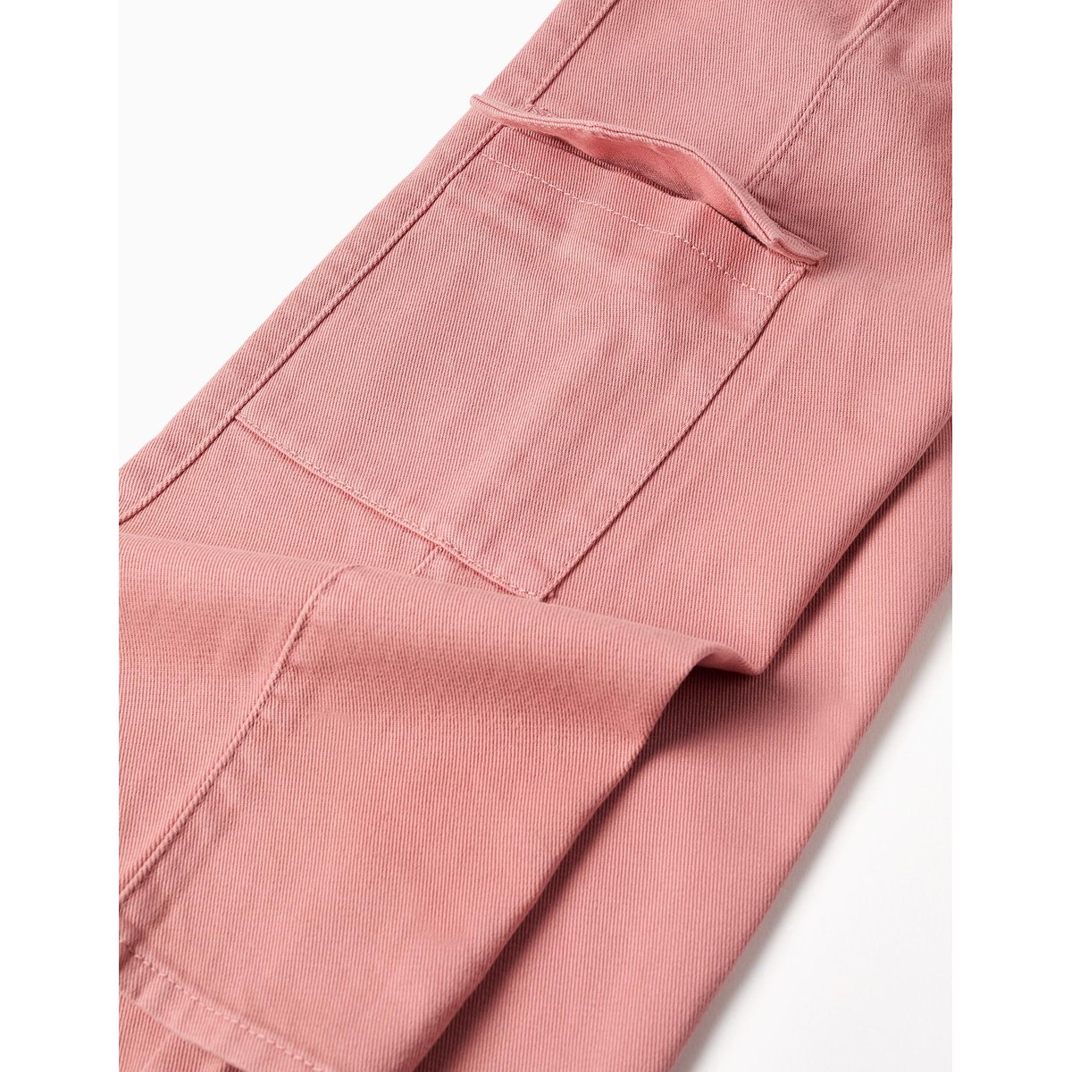 Pantalon en sergé à jambe large avec poches cargo rose, ZIPPY