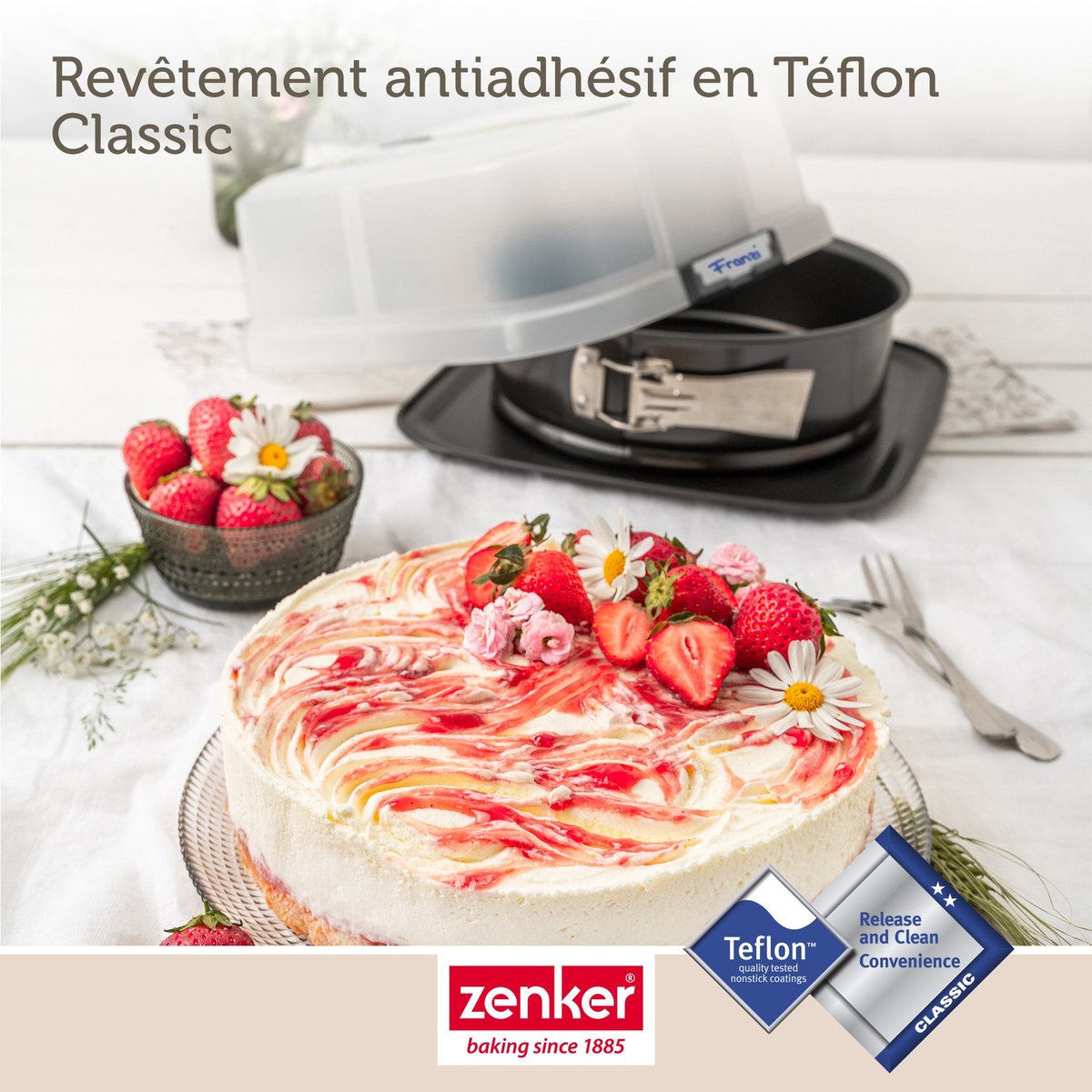 Lot de 2 moules à gâteaux 23 cm en acier BAKE CLICK AND GO noir, ZENKER