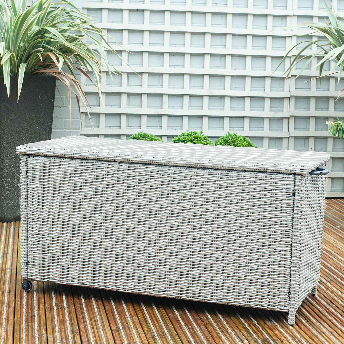 Medium Garden Cushion Box - Stone Grey stonewashed grey, SO'HOME