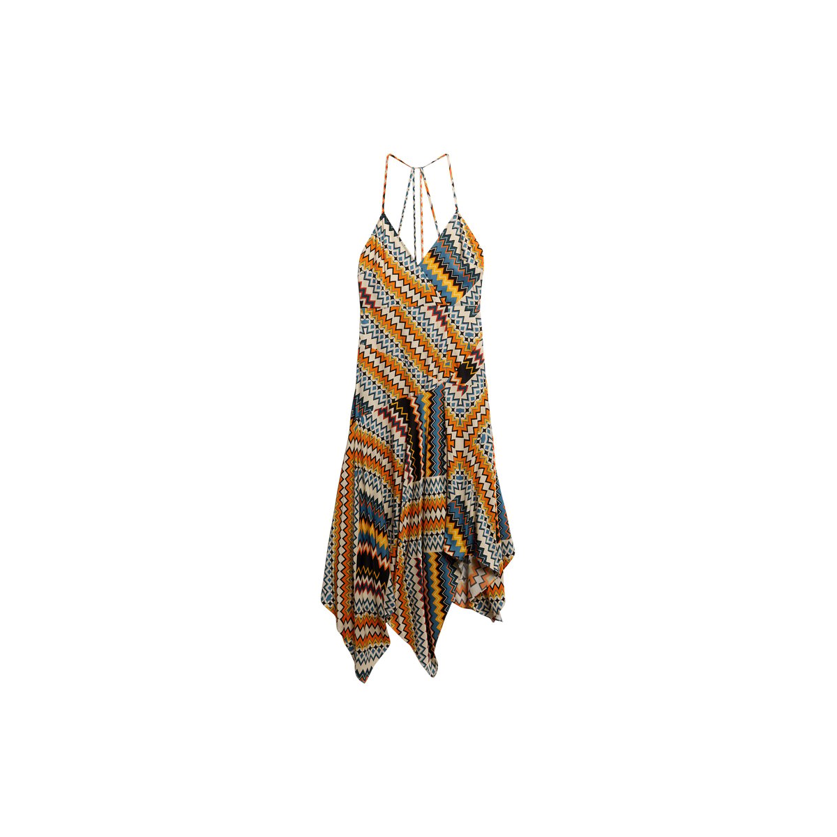 Robe Premium à Ourlet Mouchoir tazi zig zag orange, SUPERDRY