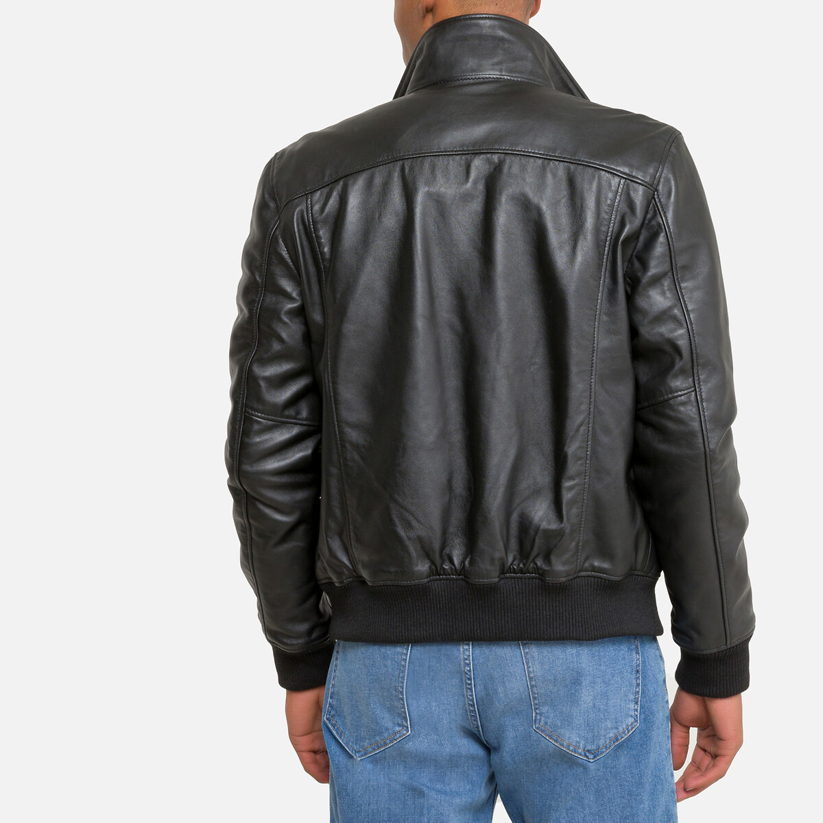 Leather High Neck Jacket black, SCHOTT