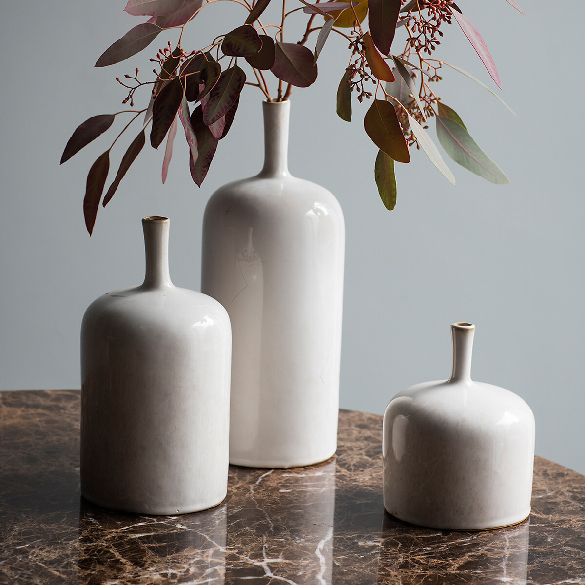 Set of 3 Ceramic Vase Ornaments natural, ÉDITÉ