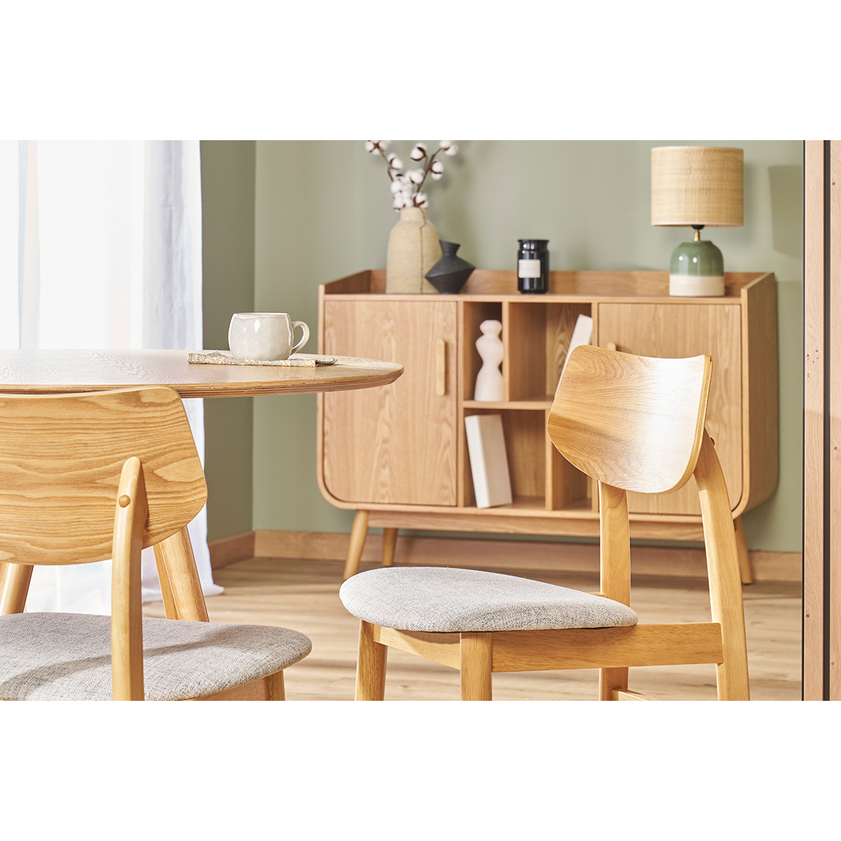 Chaises scandinaves en bois (lot de 2) ELION gris clair, MILIBOO