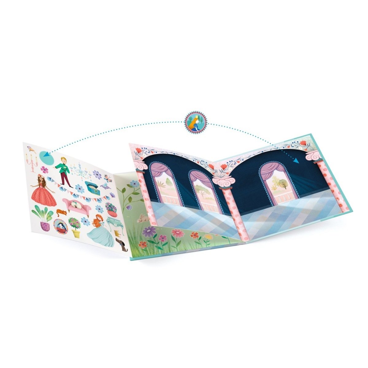 Histoires de stickers La vie au château multicolore, DJECO