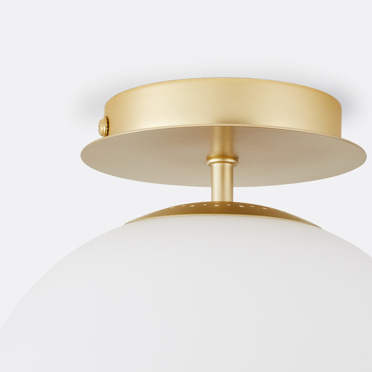 Plafonnier ou applique, en laiton et verre opaline, MORICIO blanc/laiton, LA REDOUTE INTERIEURS