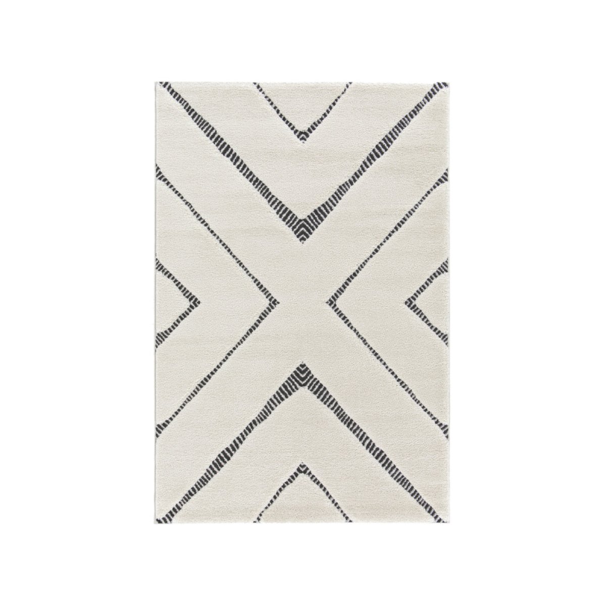 Tapis poils courts style bohème, RACHIDA gris clair, BOBOCHIC