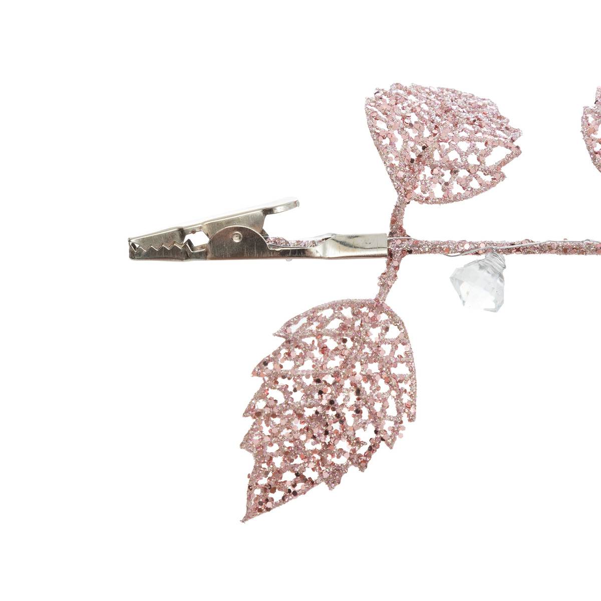Branche de Noël en plastique rose 16 cm rose, FEERIC LIGHTS & CHRISTMAS