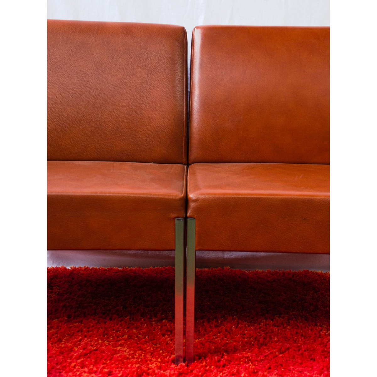 Banquette en skaï marron Clara N°156 - Bon état marron, DEBONGOUT