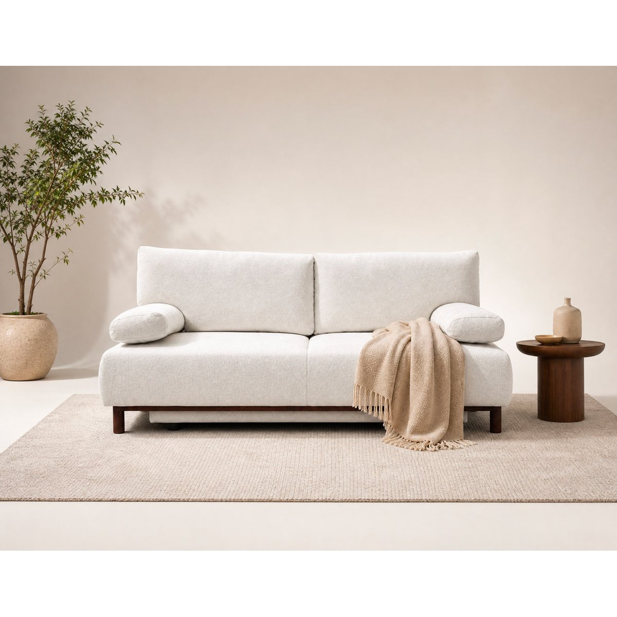 Canapé Convertible 3 places - HORTENSE beige, BEST MOBILIER