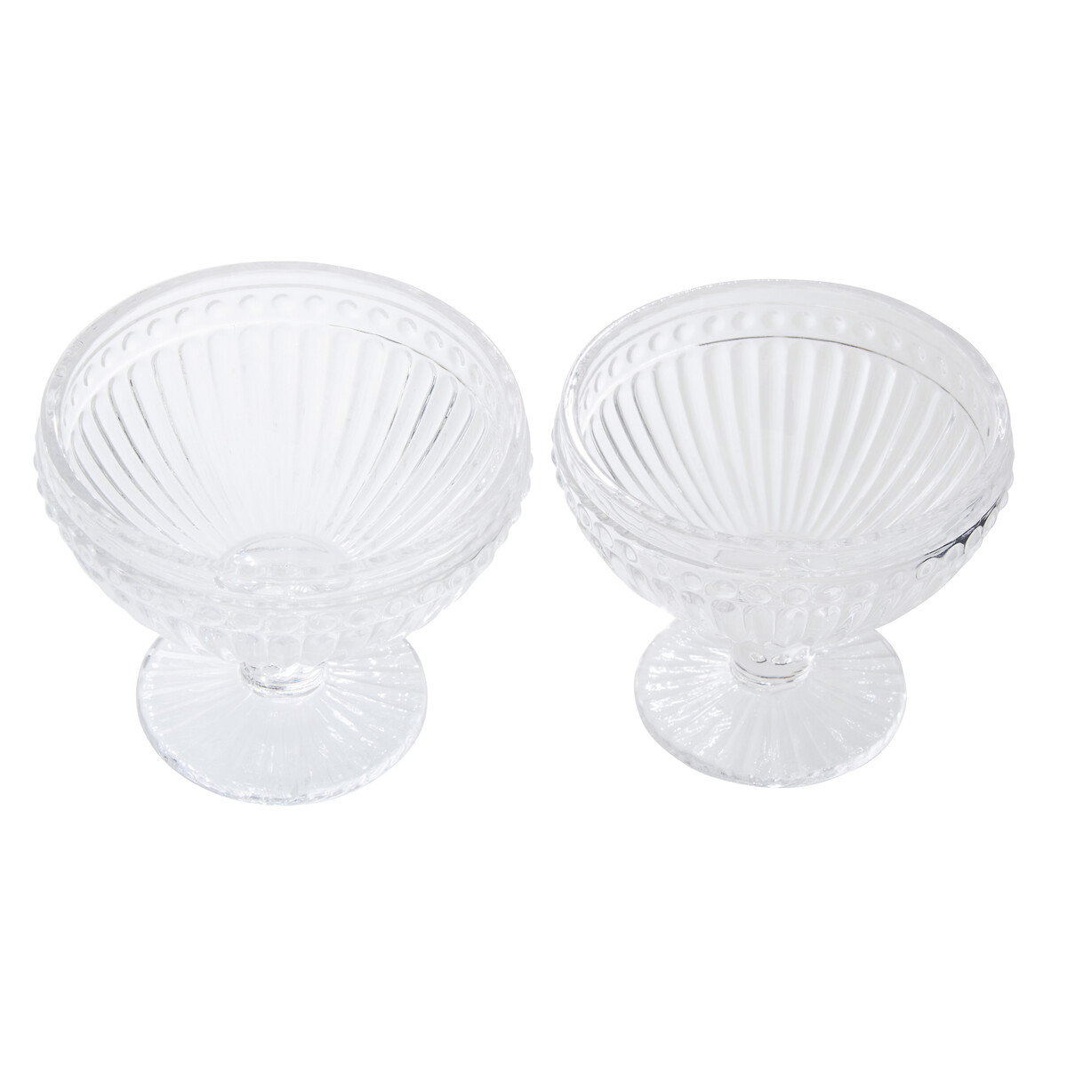 Set of 4 Glass Ice Cream Bowls transparent, SO'HOME