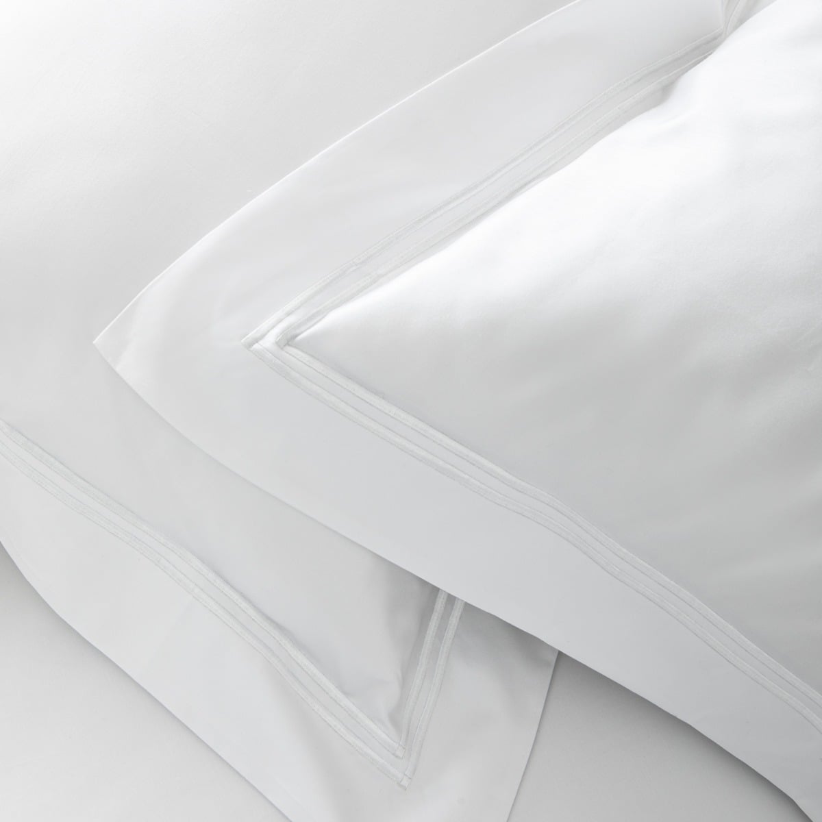 Housse de couette satin de coton égyptien argent 320 fils - 800tc CAP FERRAT blanc, COTTON & CO