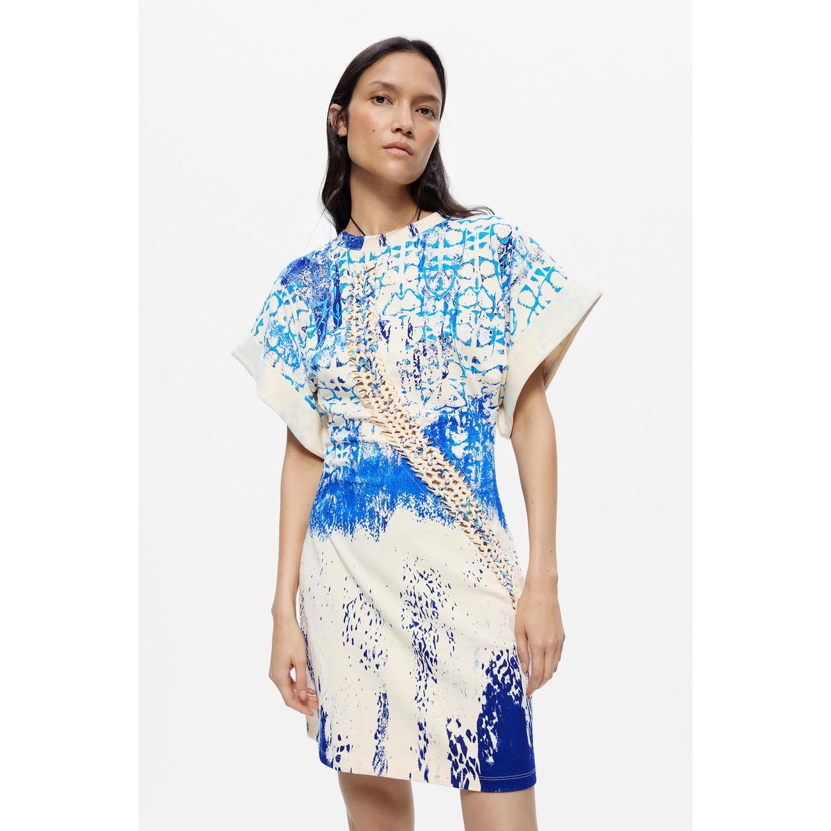 Robe en maille imprimée M. C. Lacroix blanc, DESIGUAL