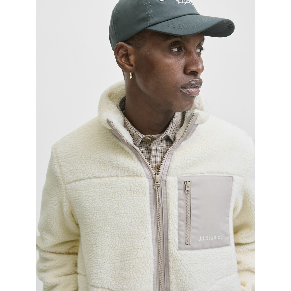 Sherpa Jacket with Contrasting Pocket off-white, JACK & JONES