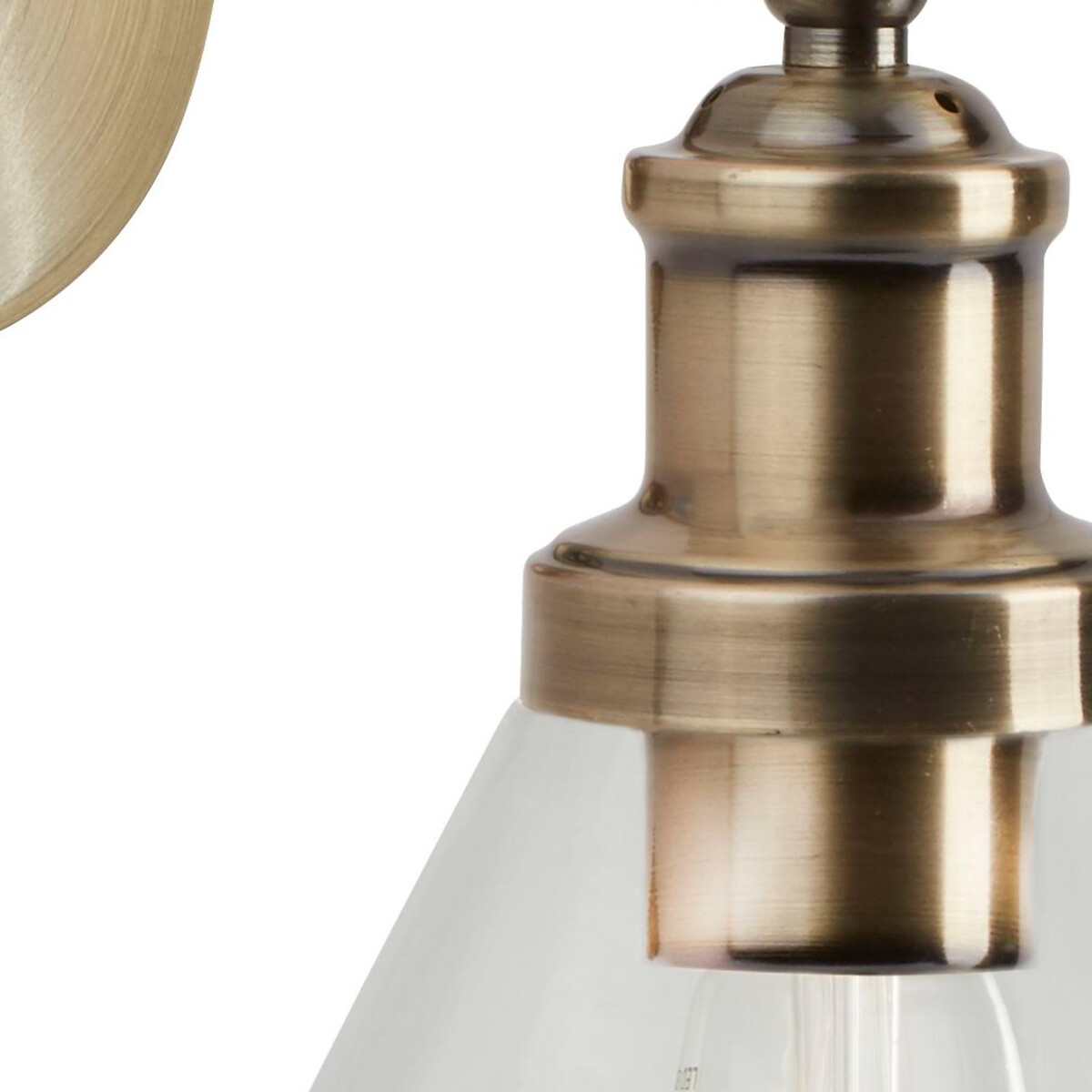 Perth Glass Pyramid Wall Light in Antique Brass aged brass, SO'HOME